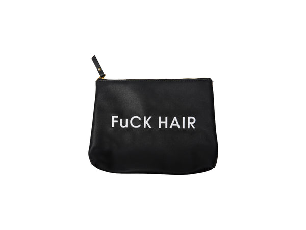 Black Fuck Hair Large Vegan Makeup Bag