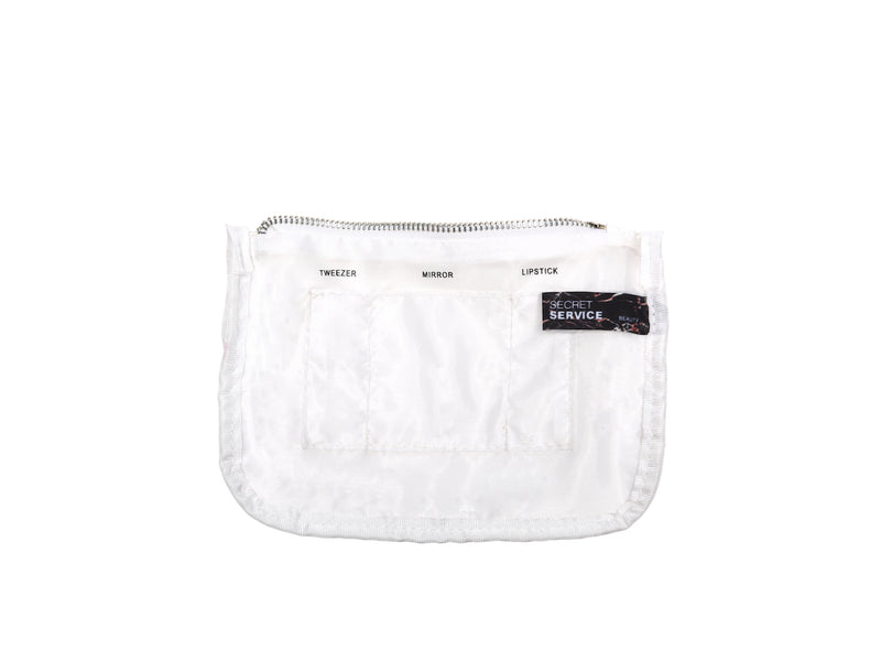 White Frost She said Yes Small Vegan Makeup Bag