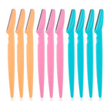 10Pcs Eyebrow Razor Eyebrow Trimmer Women Face Razor Hair Remover Eye Brow Shaver Blades for Cosmetic Beauty Makeup Tools